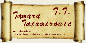 Tamara Tatomirović vizit kartica